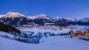 photo of an aerial view of Bolsterlang Ski resort  Allgäu, Bavaria, Germany.