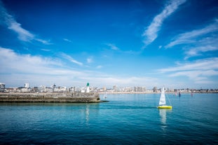 photo of beach of Les Sables d'Olonne, commune in the Vendée department in the Pays de la Loire region in western France.