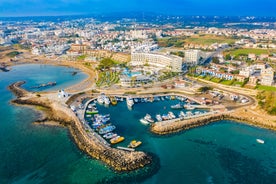 Photo of the seafront and the city of Limassol on a Sunny day, Cyprus.