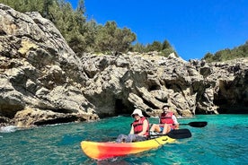 Tour in kayak per piccoli gruppi alle spiagge di Arrábida con pranzo da Lisbona