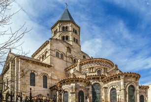 Photo of aerial view of Triumphal Arch or Arc de Triomphe in Montpellier city in France.