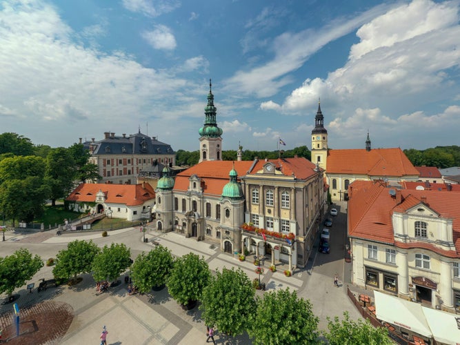 PSZCZYNA, POLAND -Historical center of Pszczyna in Silesia Region, Poland