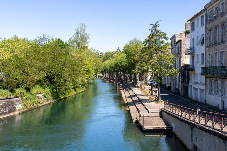 photo of view of La Sèvre Niortaise River, Niort. France.