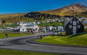 Photo of aerial view Olafsvik at Snaefellsnes peninsula, Iceland. 