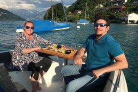 Plato de queso en barco por el lago Thun, Interlaken