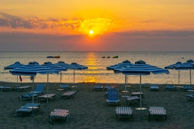 Photo of Faliraki the primary seaside resort village on the Greek island of Rhodes.