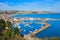 Photo of Aerial view of harbour at Stonehaven bay, Aberdeenshire, Scotland, UK .