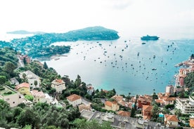 Photo of aerial view of beautiful Grasse Village in French Riviera, France.