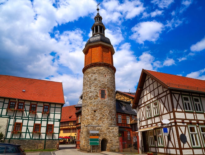 Saiger old tower in Stolberg at Harz Germany