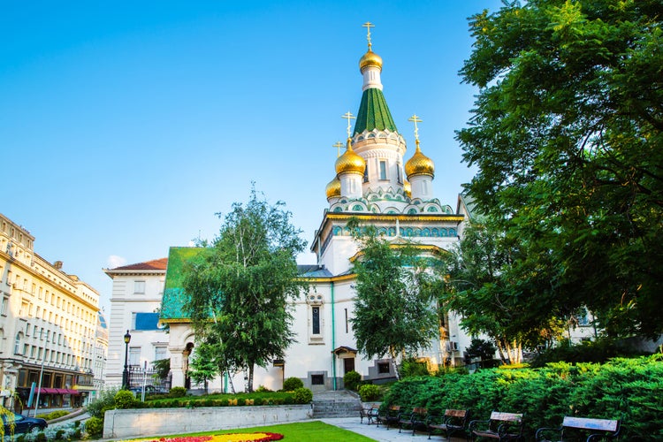 Photo of Russian St. Nicholas church in the centre of Sofia city, capital of Bulgaria.