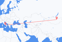 울란바토르에서 출발해 나폴리로 향하는 항공편