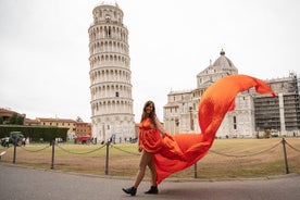 Photoshoot with flying dress in Pisa