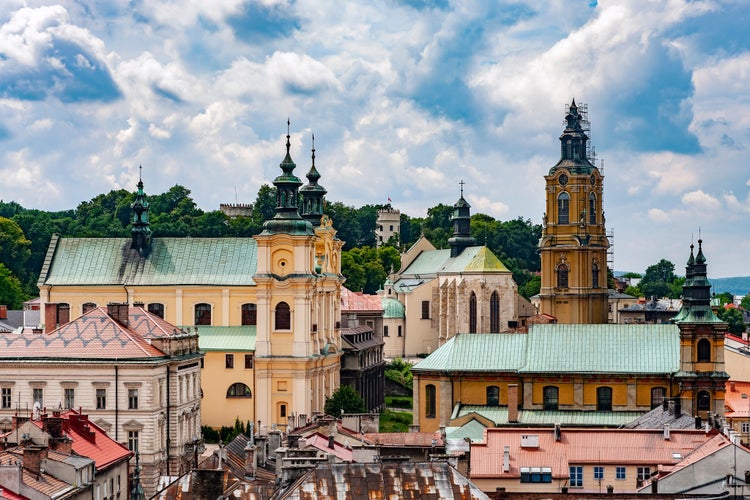 Photo of Przemysl city center in south of Poland.