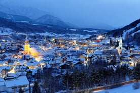 Photo of panoramic aerial view of Schladming, Austria.