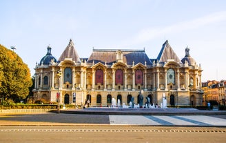 Photo of Metz city view of Petit Saulcy an Temple Neuf and Moselle River in Summer, France.