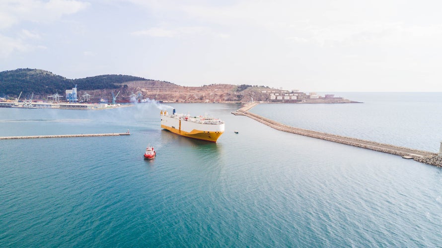 Photo of Bar, Montenegro ship marina aerial view.