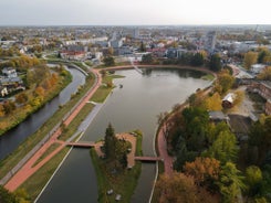 Aerial view of Vilnius old city.