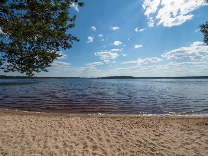 Photo of Beautiful beach in Finland. Town Ähtäri is this lake.