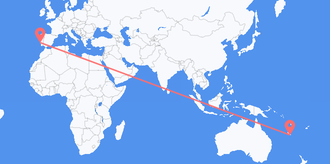 Flights from New Caledonia to Portugal