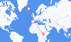 Vols de Kigali, le Rwanda à Reykjavík, Islande