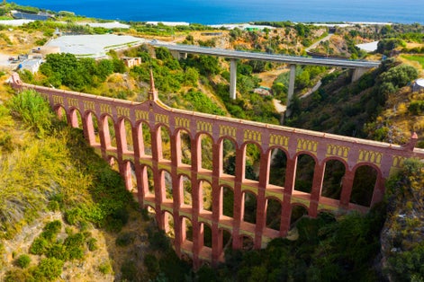 photo of view of Old aqueduct in Nerja, Costa del Sol, Spain