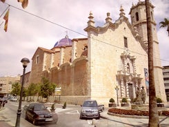 Photo of aerial view of the city Benicarlo on a sunny summer day, Spain.