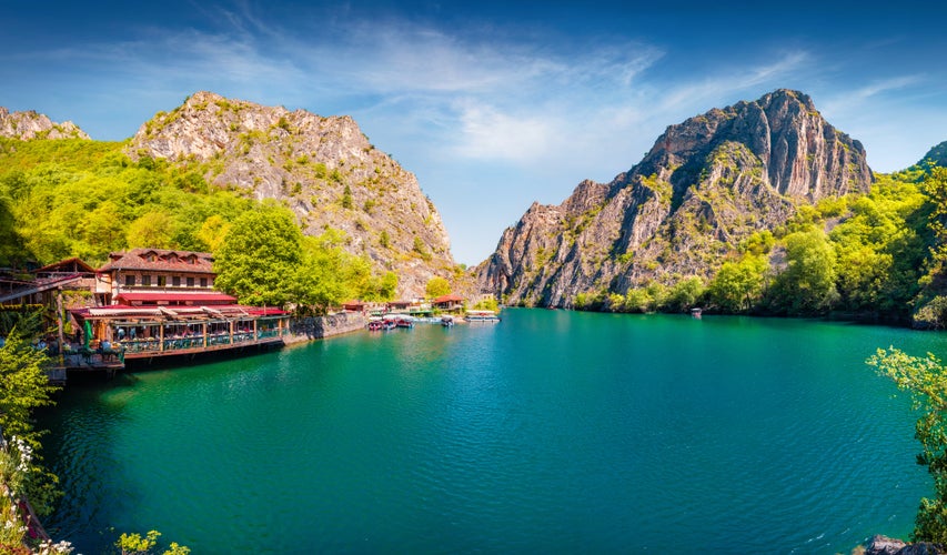 Photo of Stunning spring view of popular tourist destination - Matka Canyon. Amazing morning scene of North Macedonia, Europe. Traveling concept background.