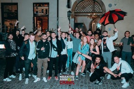 Tour della vita notturna degli animali di Cracovia con 1 ora di alcol illimitato e 4 club/pub