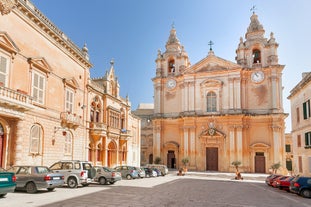 Photo of attractive view of Golden bay in village Manikata on a sunny day, north-west coast of Malta island.