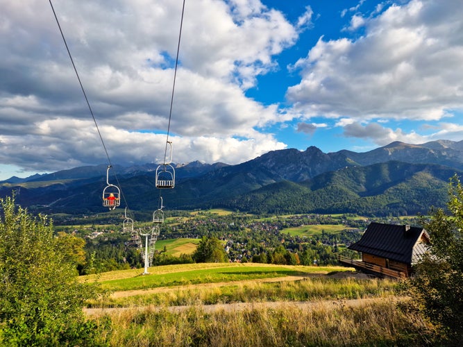 chair lift at the ski resort in Zakopane. Tatra mountains. Poland