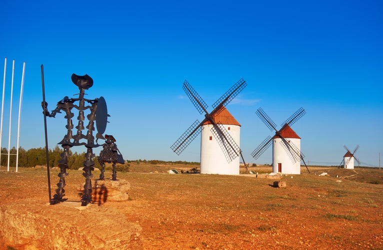 photo of view of Windmills of Mota del Cuervo, Cuenca, Spain.