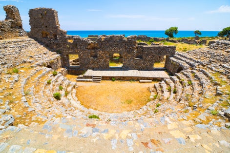 Photo of Odeon of Anemurium Ancient City in Anamur ,Mersin ,Turkey.