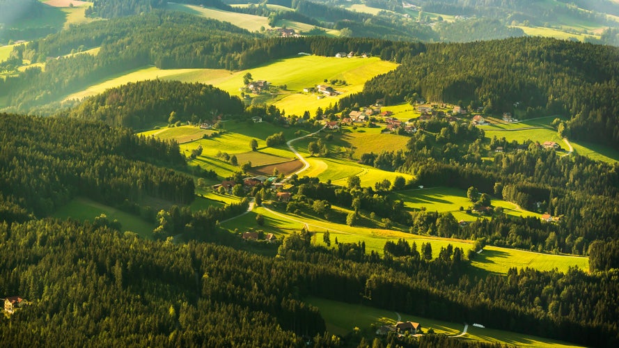 Photo of view from Shockl mountain in Graz, Austria.