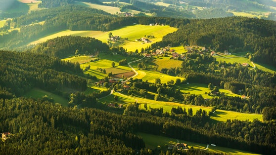 Photo of view from Shockl mountain in Graz, Austria.