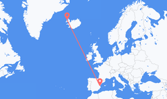 Flights from Valencia to Ísafjörður