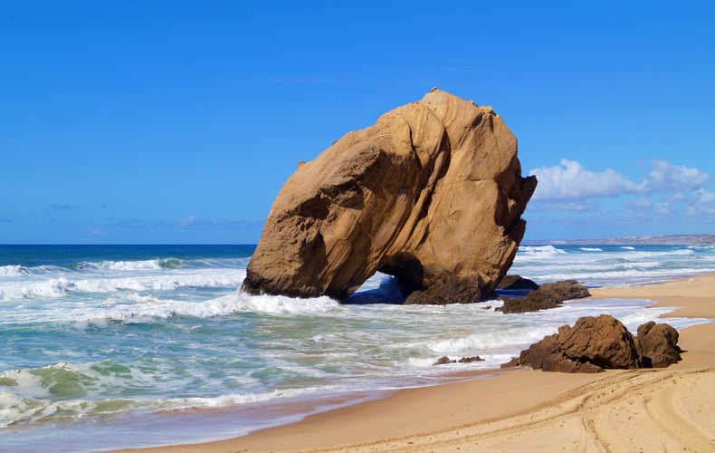 Natural arch at Praia de Santa Cruz, A dos Cunhados e Maceira, Portugal