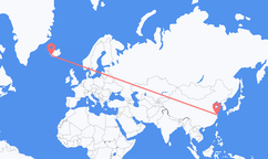 Flyreiser fra Shanghai, Kina til Reykjavík, Island