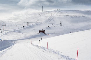 photo of endless landscape in finish Lapland Kolari close to the ski resort of Ylläs during dusk in Finland.