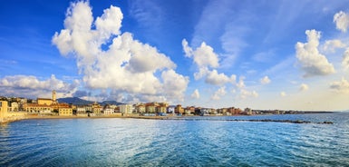 Photo of aerial view of San Vincenzo, Italy.