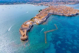 Photo of beautiful crystal clear water at Nature Reserve Oasis of Vendicari, Noto ,Italy.