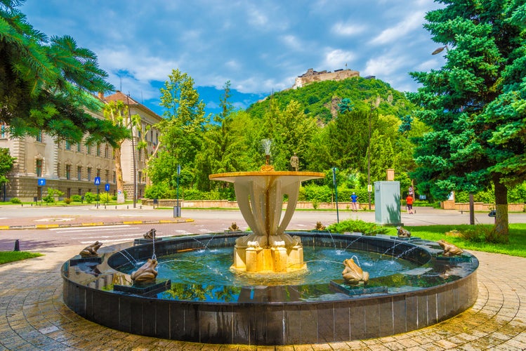 Photo of Deva town and Fortress, place of a Dacian settlement, Romania.