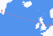 Vluchten van Narsarsuaq, Groenland naar Groningen, Nederland