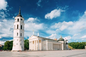 Panorama of Kaunas from Aleksotas hill, Lithuania.