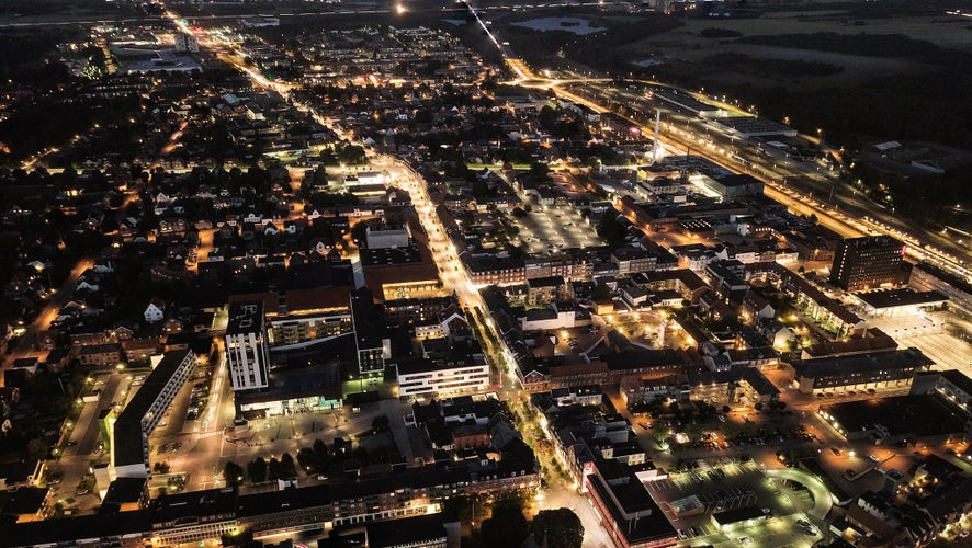 Herning by night. Herning, Denmark. 