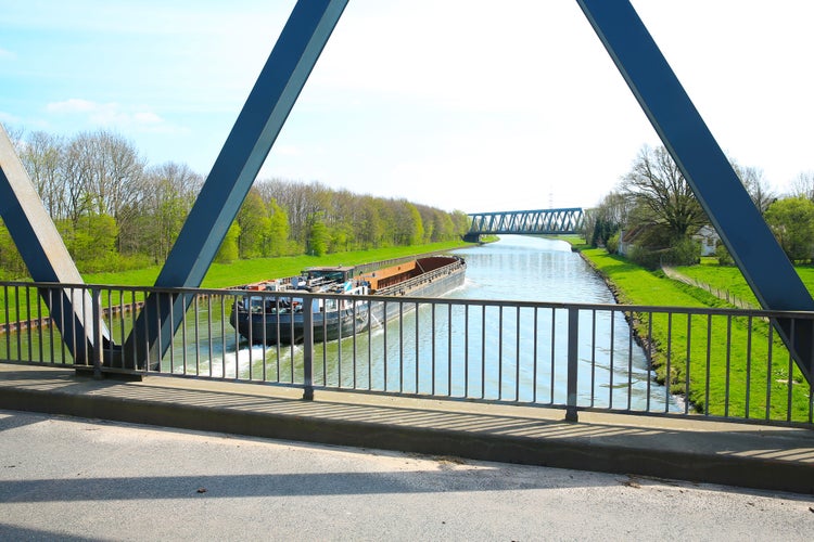 Photo of Mittellandkanal in Osnabruecker Land, Lower Saxony, Germany.