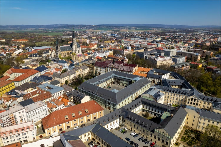 air view on Olomouc city center