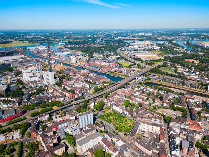 Photo of Photo of Duisburg city aerial panoramic view in Germany .