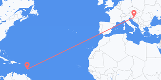 St. Lucia to Croatia
