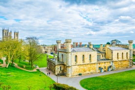 Photo of aerial view of the Lincoln Cathedral,  England.