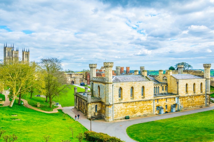 Courtyard of the lincoln castle, England